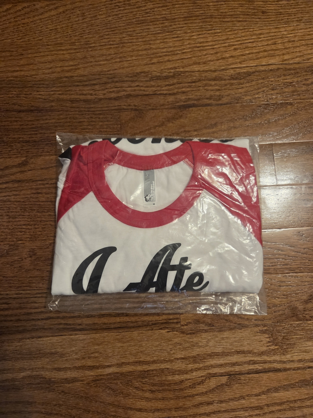 NWT ' I Ate Santa's Cookies" Raglan Tee - Red/White, M - Picture 3 of 4
